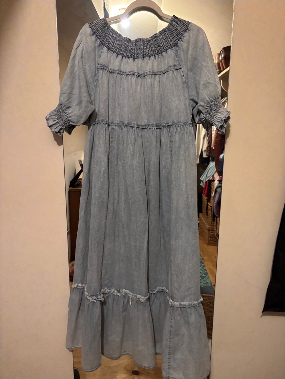 Free People Sz Medium denim dress NWOT SOLD OUT - Picture 11 of 16
